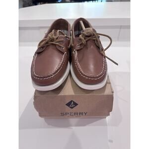 New Sperry Womens Authentic Original 2 Eye Lace Boat Shoe Loafer Tan Sz 8.5 85th